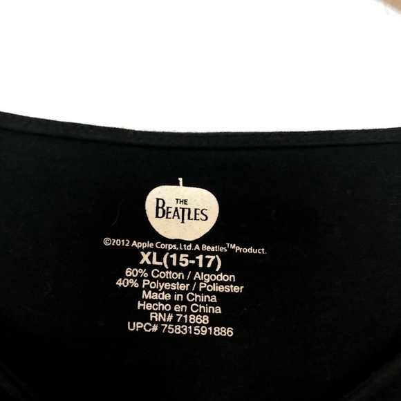 The Beatles Graphic Band Tee with Large Text & Images of Band Members XL (15-17) - Picture 5 of 5